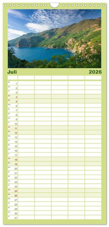 Produktbild: Familienplaner 2026 - Die S&uuml;dt&uuml;rkei entdecken mit 5 Spalten (Wandkalender, 21 x 45 cm) CALVENDO