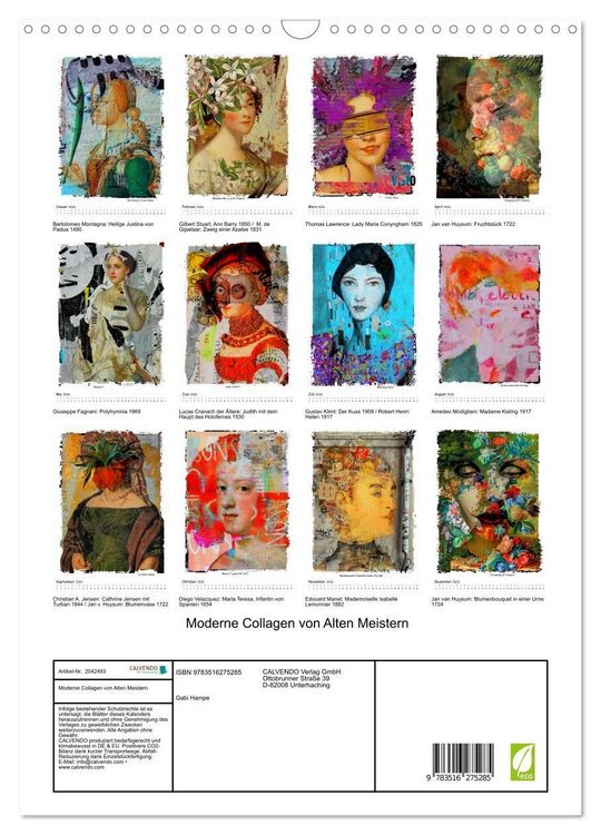 Produktbild: Moderne Collagen von Alten Meistern (Wandkalender 2026 DIN A3 hoch), CALVENDO Monatskalender