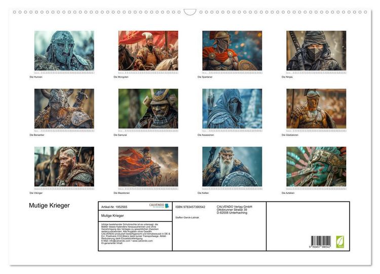 Produktbild: Mutige Krieger (Wandkalender 2026 DIN A2 quer), CALVENDO Monatskalender