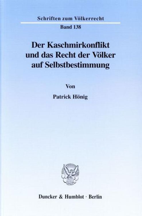 Produktbild: Der Kaschmirkonflikt und das Recht der Völker auf Selbstbestimmung.