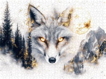 Produktbild: CALVENDO Puzzle Mit jedem Atemzug webt der Fuchs die Magie in die Welt | 1000 Teile Lege-Gr&ouml;&szlig;e 64x48cm Foto-Puzzle f&uuml;r gl&uuml;ckliche Stunden