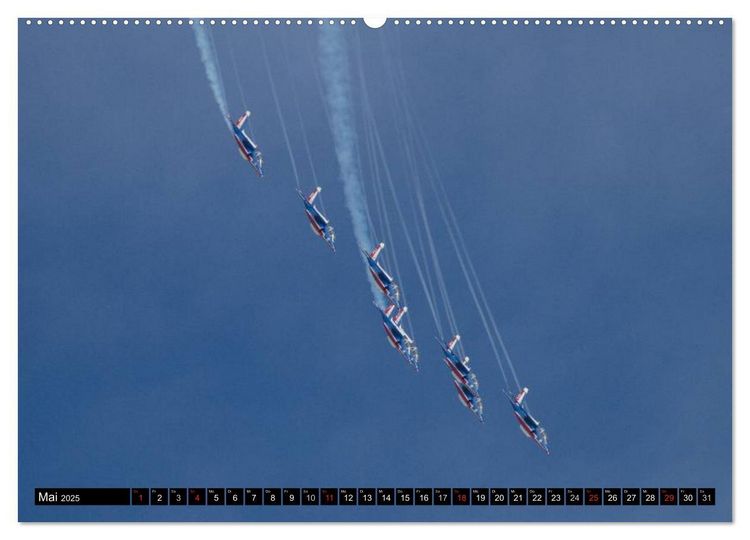 Produktbild: Augenblicke in der Luft: Patrouille de France (hochwertiger Premium Wandkalender 2025 DIN A2 quer), Kunstdruck in Hochglanz