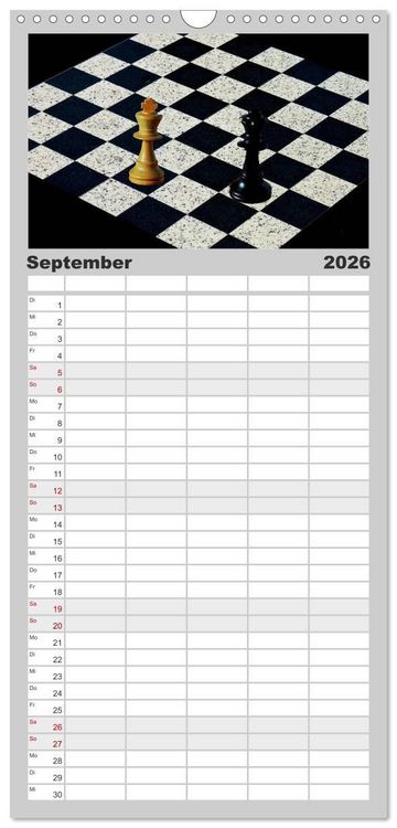 Produktbild: Familienplaner 2026 - SCHACH - Spiel der K&ouml;nige mit 5 Spalten (Wandkalender, 21 x 45 cm) CALVENDO