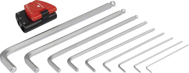 Produktbild: TOOLCRAFT Innen-Sechskant Winkelschraubendreher-Set 1.5 mm, 2 mm, 2.5 mm, 3 mm, 4 mm, 5 mm, 6 mm, 8 mm, 10 mm 9teilig