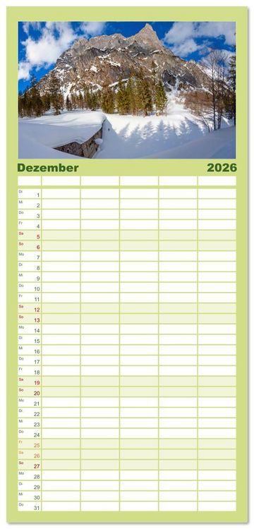 Produktbild: Familienplaner 2026 - Annaberg und Lung&ouml;tz mit 5 Spalten (Wandkalender, 21 x 45 cm) CALVENDO