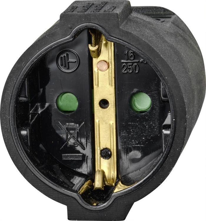 Produktbild: Sygonix SY-4872640 Strom Verl&auml;ngerungskabel 16A Schwarz 10.00m H05VV-F 3G 1,5mm&sup2;