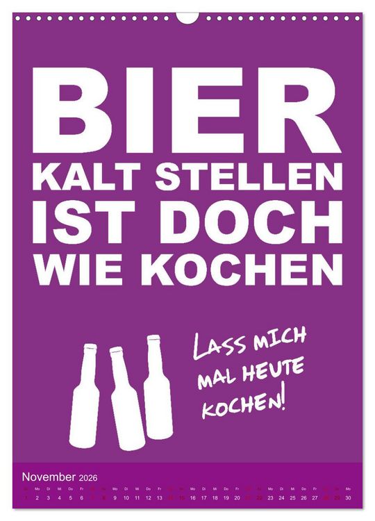 Produktbild: BIER Wandkalender -Trinken mit Stil (Wandkalender 2026 DIN A3 hoch), CALVENDO Monatskalender