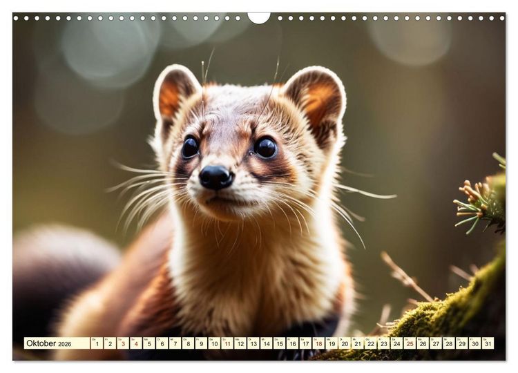Produktbild: Die Familie der Marder (Wandkalender 2026 DIN A3 quer), CALVENDO Monatskalender