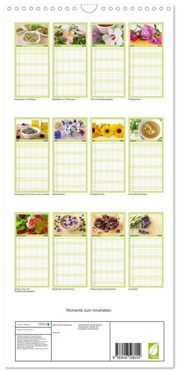 Produktbild: Familienplaner 2026 - Momente zum Innehalten mit 5 Spalten (Wandkalender, 21 x 45 cm) CALVENDO