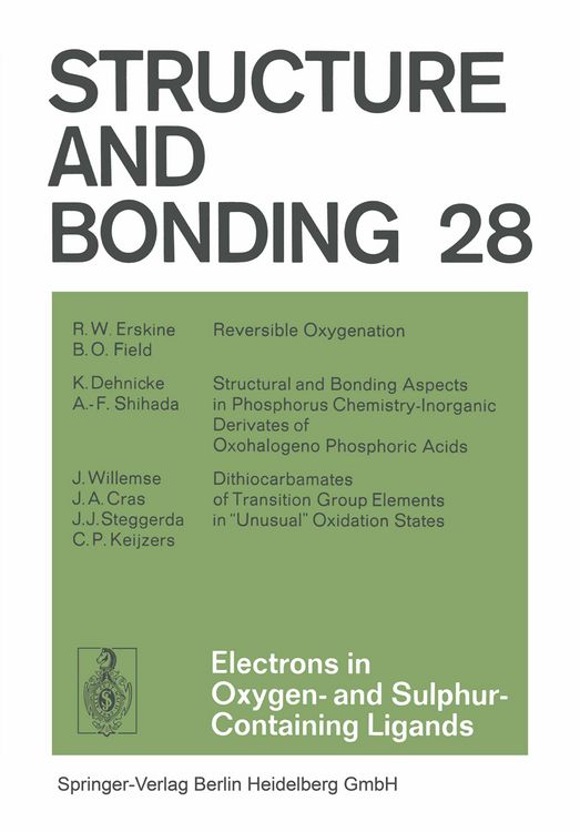 Produktbild: Electrons in Oxygen- and Sulphur Containing Ligands