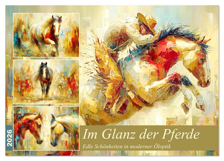 Produktbild: Im Glanz der Pferde. Edle Sch&ouml;nheiten in moderner &Ouml;loptik (Wandkalender 2026 DIN A4 quer), CALVENDO Monatskalender