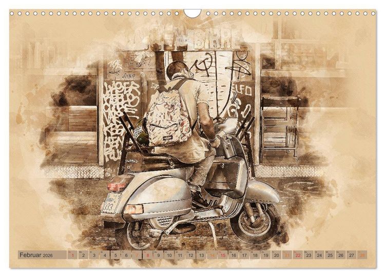 Produktbild: Mototrroller - Vesparade (Wandkalender 2026 DIN A3 quer), CALVENDO Monatskalender