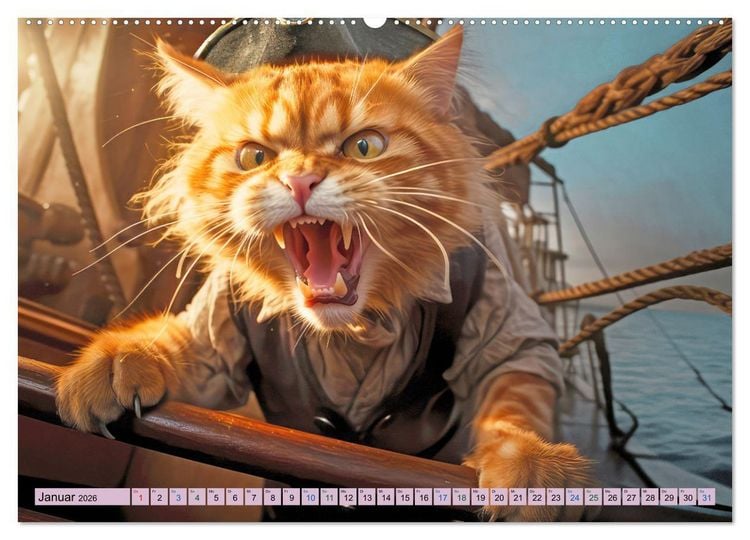 Produktbild: Ginger - Samtpfotiger Abenteurer (Wandkalender 2026 DIN A2 quer), CALVENDO Monatskalender