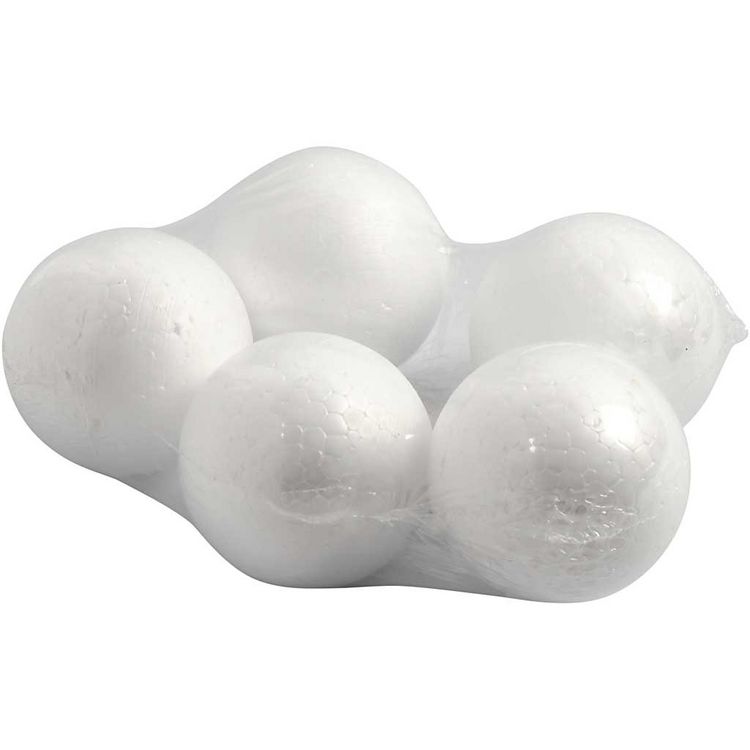 Produktbild: Creativ Company Styropor-Kugeln, D 6 cm, Wei&szlig;, 5 Stk