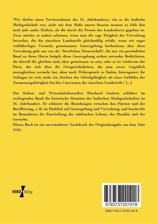 Produktbild: Die badischen Markgrafschaften im 16. Jahrhundert