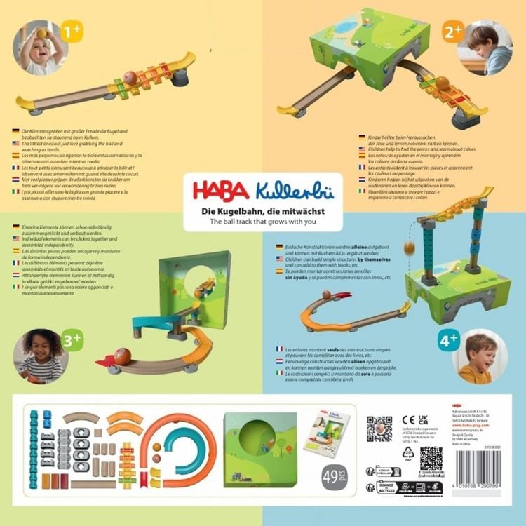 Produktbild: HABA 2013383001 - Kullerb&uuml;, Kugelbahn Klangtreppe Step by Step, 39-teilig