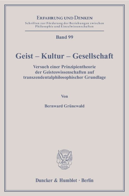 Produktbild: Geist &ndash; Kultur &ndash; Gesellschaft.