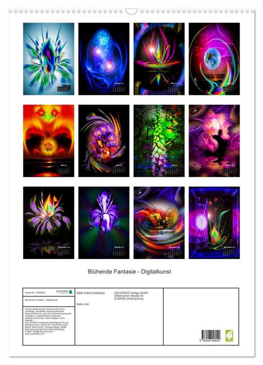 Produktbild: Bl&uuml;hende Fantasie - Digitalkunst (Wandkalender 2026 DIN A2 hoch), CALVENDO Monatskalender