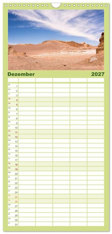 Produktbild: Familienplaner 2027 - Chile - Facetten landschaftlicher Vielfalt mit 5 Spalten (Wandkalender, 21 x 45 cm) CALVENDO