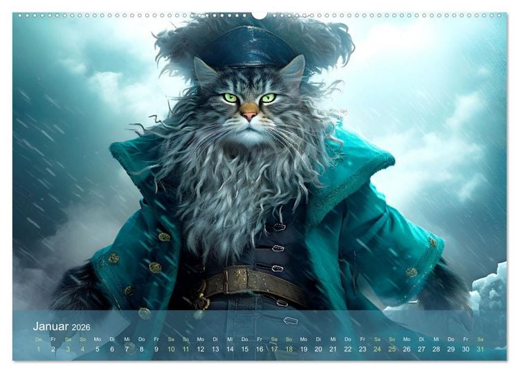 Produktbild: Charaktiere Katzen dieser Welt (Wandkalender 2026 DIN A2 quer), CALVENDO Monatskalender