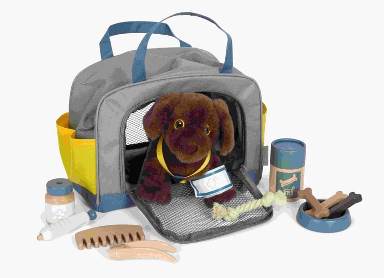 Produktbild: Hund mit Tasche und Pflege-Set