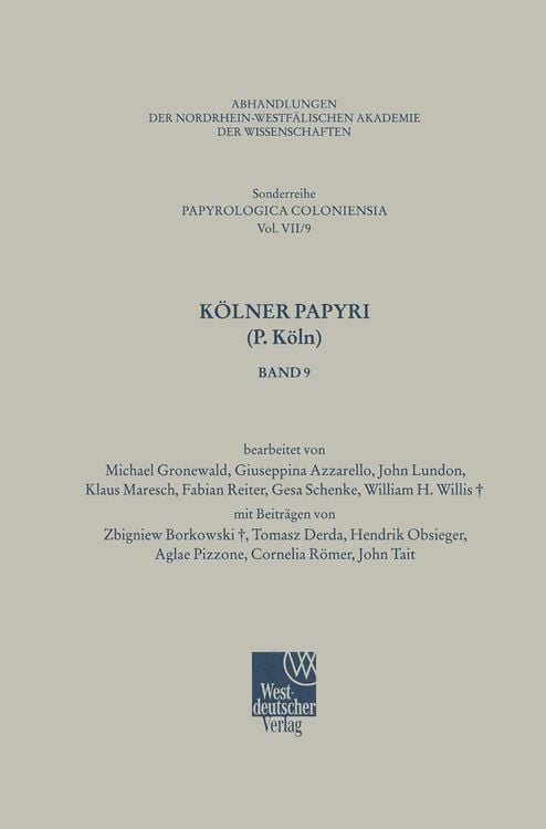 Produktbild: K&ouml;lner Papyri (P. K&ouml;ln)