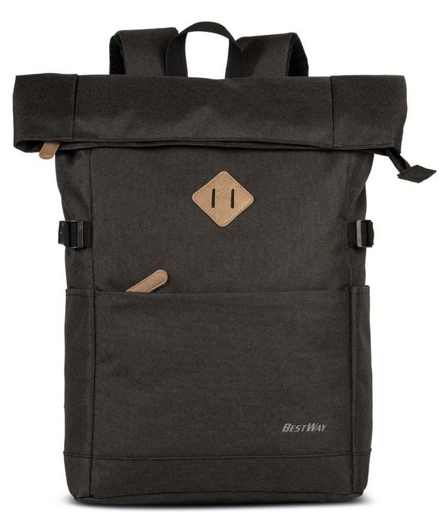 Produktbild: BESTWAY&reg; Rucksack Campus Sytle, Rolltop, schwarz/schwarz, variabel von 19 bis 25 Litern