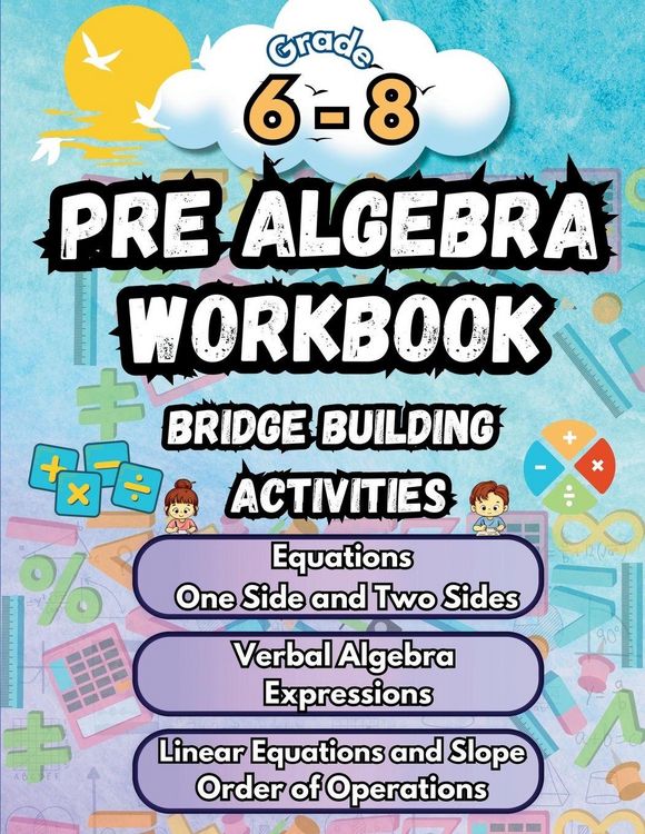 Produktbild: Summer Math Pre Algebra Workbook Grade 6-8 Bridge Building Activities