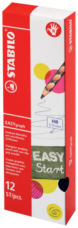 Produktbild: STABILO Ergonomischer Dreikant-Bleistift f&uuml;r Rechtsh&auml;nder -   EASYgraph in orange - Einzelstift - H&auml;rtegrad HB