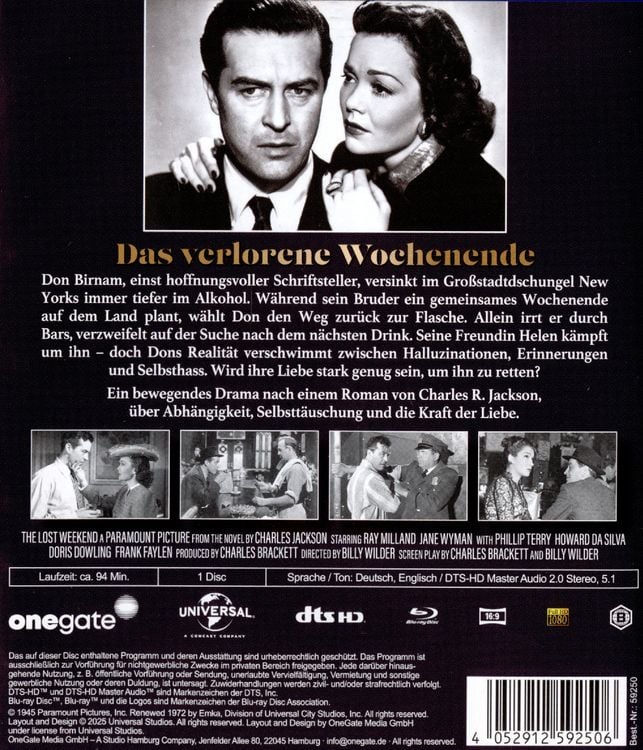 Das verlorene Wochenende als Blu-ray kaufen