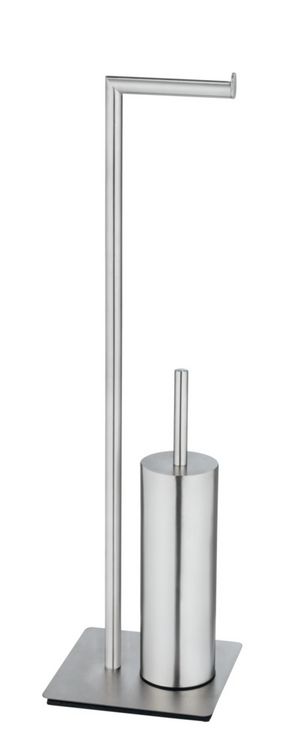 Produktbild: Stand WC-Garnitur Mod. Recco Edelstahl satiniert, WC-B&uuml;rste mit Silikon-B&uuml;rstenkopf