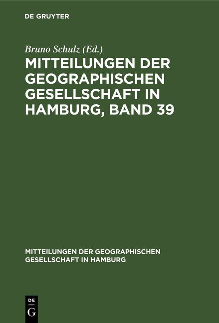 Produktbild: Mitteilungen der Geographischen Gesellschaft in Hamburg, Band 39