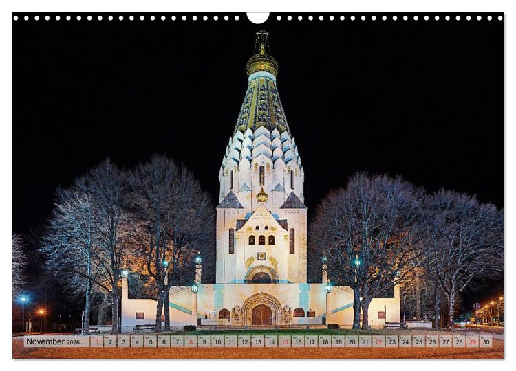 Produktbild: Leipzig - Fotografiert bei Nacht von Michael Allmaier (Wandkalender 2026 DIN A3 quer), CALVENDO Monatskalender