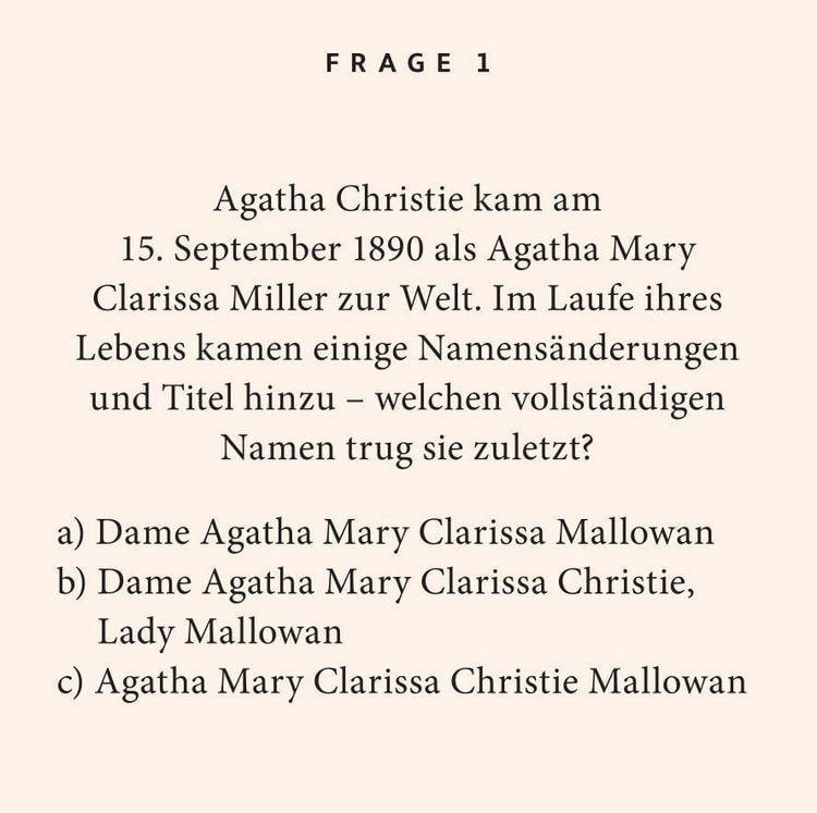 Produktbild: Agatha Christie-Quiz