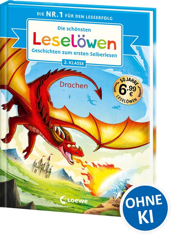 Produktbild: Die sch&ouml;nsten Lesel&ouml;wen-Geschichten zum ersten Selberlesen - Drachen