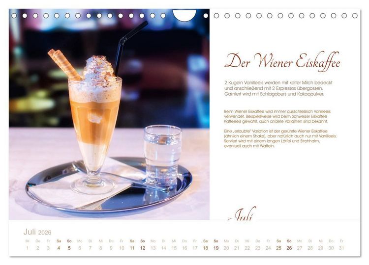 Produktbild: Wiener Kaffeerezepte (Wandkalender 2026 DIN A4 quer), CALVENDO Monatskalender