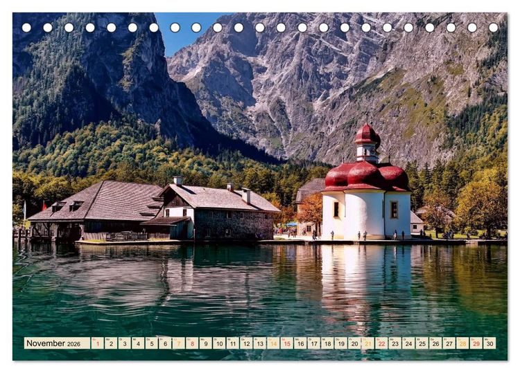 Produktbild: Deutsche Alpen, eine Reise von Lindau am Bodensee bis Berchtesgaden (Tischkalender 2026 DIN A5 quer), CALVENDO Monatskalender