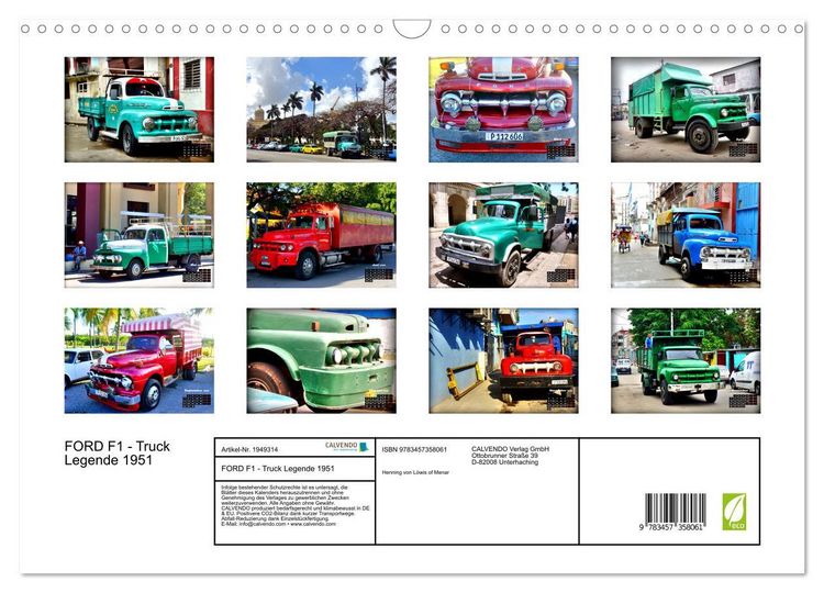 Produktbild: FORD F1 - Truck Legende 1951 (Wandkalender 2026 DIN A3 quer), CALVENDO Monatskalender