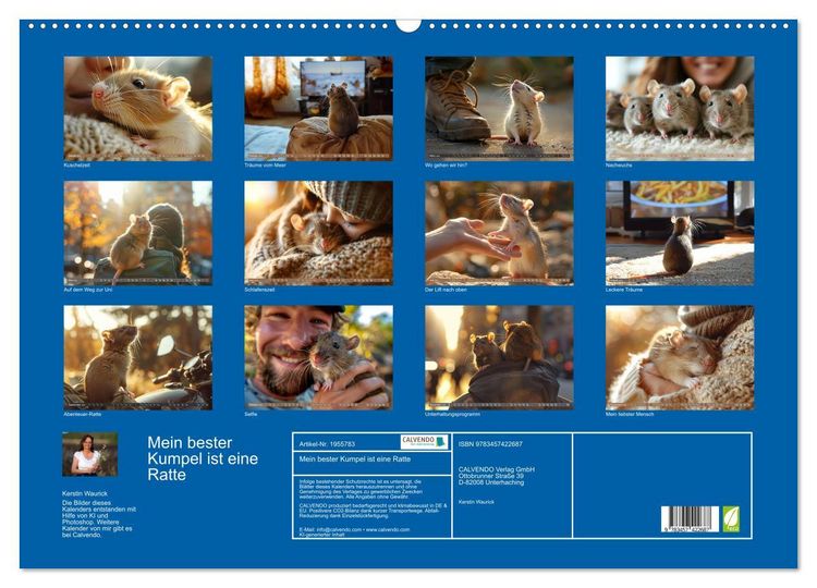 Produktbild: Mein bester Kumpel ist eine Ratte (Wandkalender 2026 DIN A2 quer), CALVENDO Monatskalender