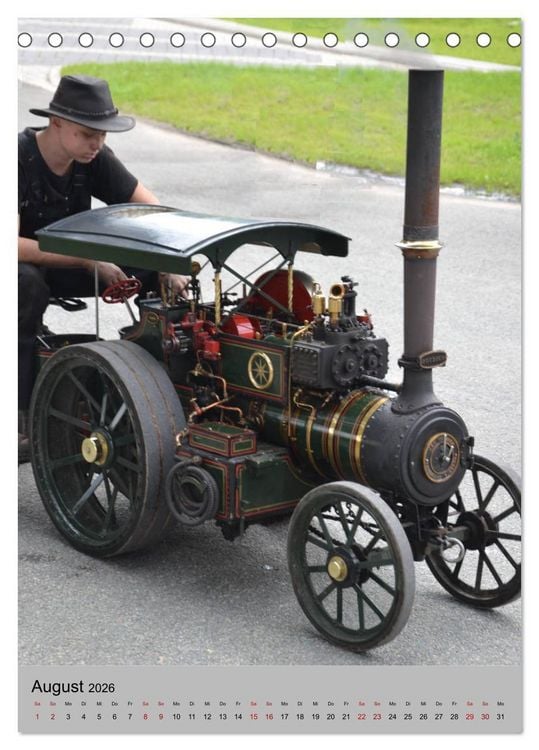 Produktbild: Oldtimer unter Dampf (Tischkalender 2026 DIN A5 hoch), CALVENDO Monatskalender