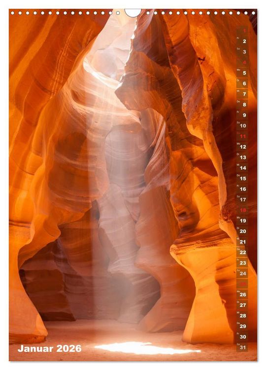 Produktbild: ARIZONA UND UTAH Rote Felsen (Wandkalender 2026 DIN A3 hoch), CALVENDO Monatskalender