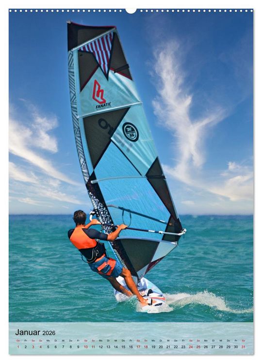 Produktbild: Windsurfen - Fun pur (hochwertiger Premium Wandkalender 2026 DIN A2 hoch), Kunstdruck in Hochglanz