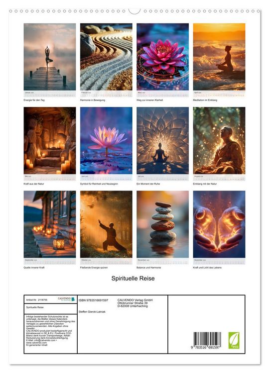 Produktbild: Spirituelle Reise (hochwertiger Premium Wandkalender 2026 DIN A2 hoch), Kunstdruck in Hochglanz
