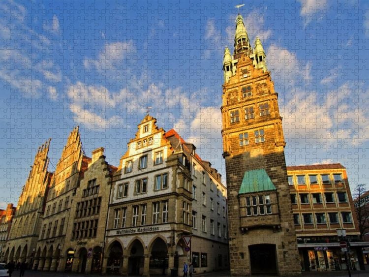 Produktbild: CALVENDO Puzzle Das Stadthaus in M&uuml;nster | 1000 Teile Lege-Gr&ouml;&szlig;e 64x48cm Foto-Puzzle f&uuml;r gl&uuml;ckliche Stunden