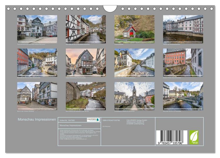 Produktbild: Monschau Impressionen (Wandkalender 2026 DIN A4 quer), CALVENDO Monatskalender