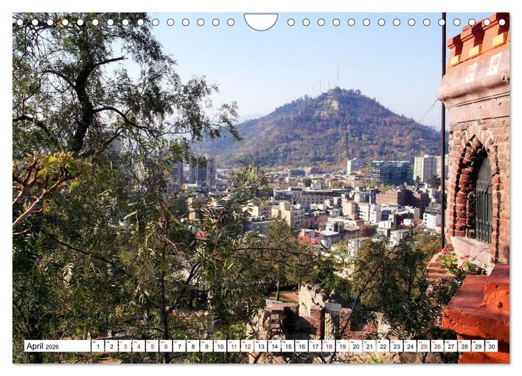 Produktbild: Von den Anden zum Pazifik - Santiago de Chile und Umgebung (Wandkalender 2026 DIN A4 quer), CALVENDO Monatskalender