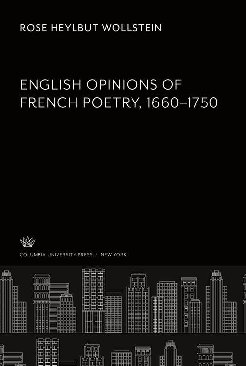 Produktbild: English Opinions of French Poetry 1660-1750