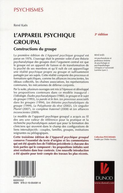Produktbild: L'Appareil Psychique Groupal ; Constructions du Groupe (3e Edition)