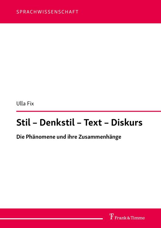 Produktbild: Stil - Denkstil - Text - Diskurs