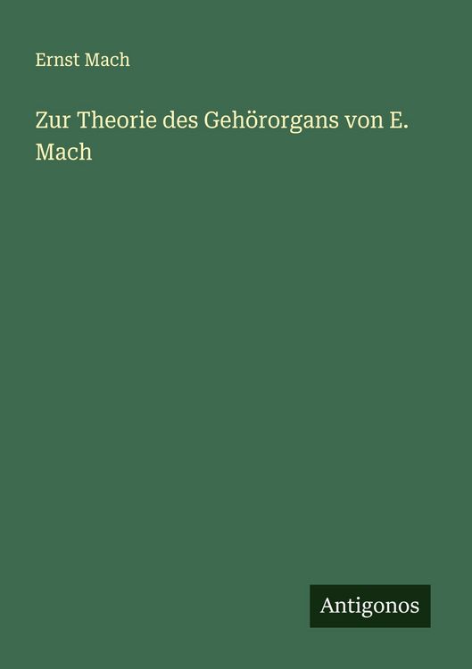Produktbild: Zur Theorie des Geh&ouml;rorgans von E. Mach